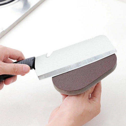 2-in-1 kitchen scrub brush with built-in knife sharpening feature 