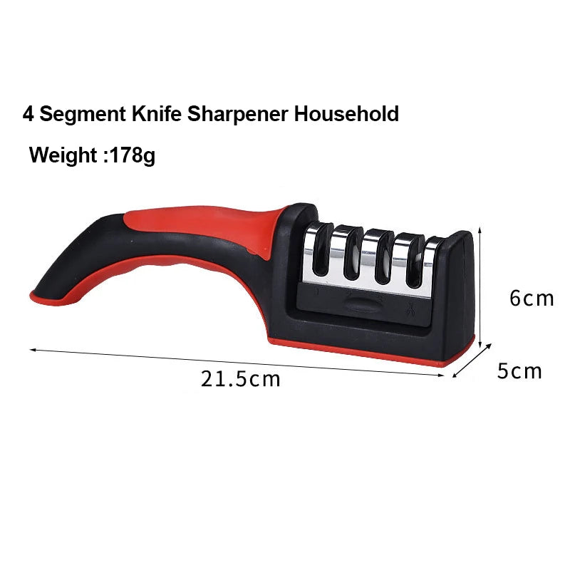 4-in-1 kitchen knife sharpener with 21.5cm length and 178g weight 