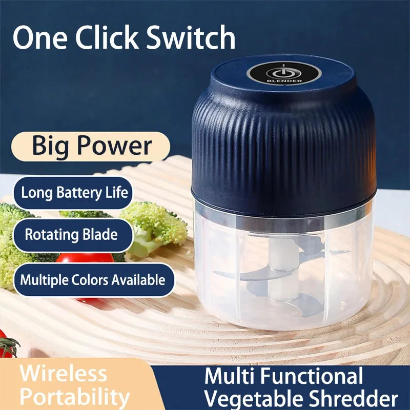 Mini USB rechargeable food chopper with rotating blade 