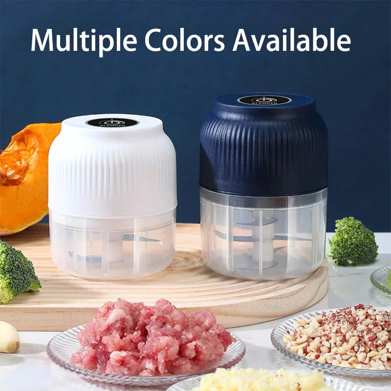 Mini USB rechargeable food chopper in multiple colors 