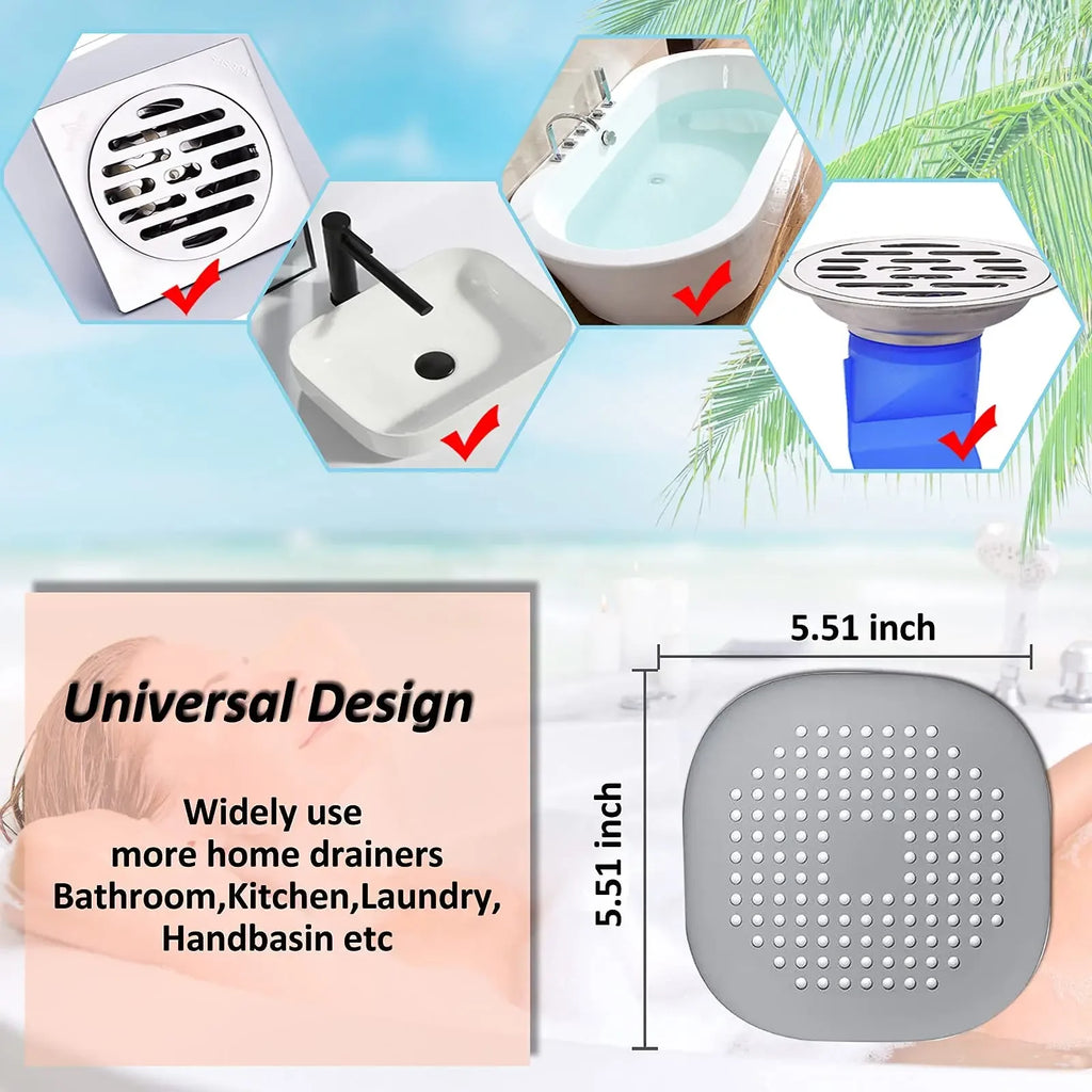 Universal silicone drain cover for bathroom, kitchen, laundry, and basin sinks 