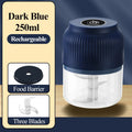 Mini USB rechargeable food chopper 250ml with three blades 