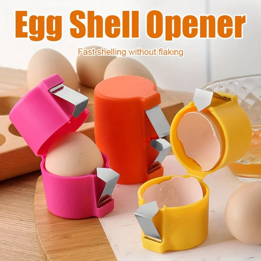 Egg shell opener tool for fast and easy egg peeling